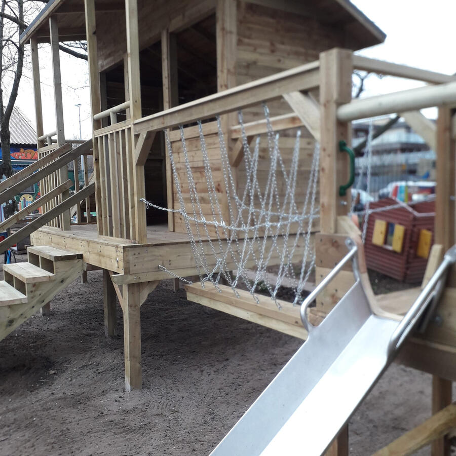 The recycled stainless steel slide