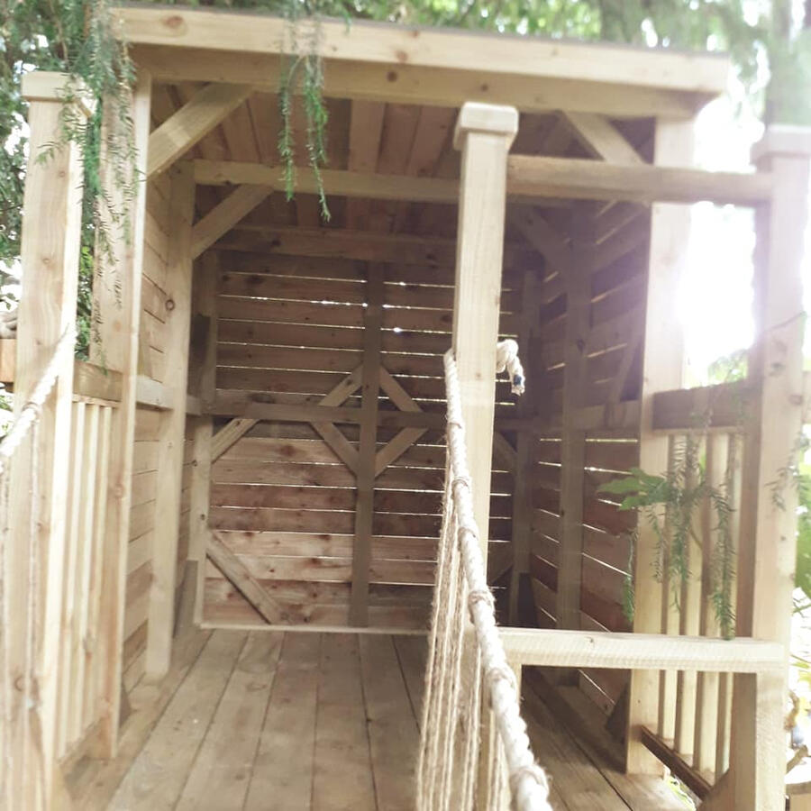 The inside of the covered play area