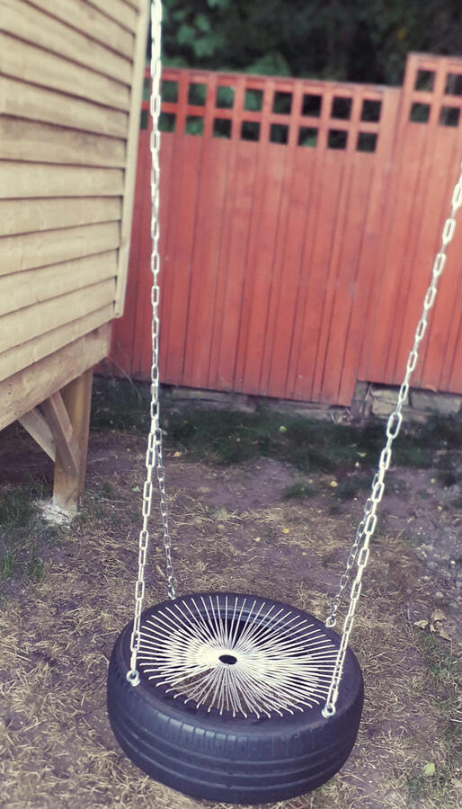 Handmade tyre swing